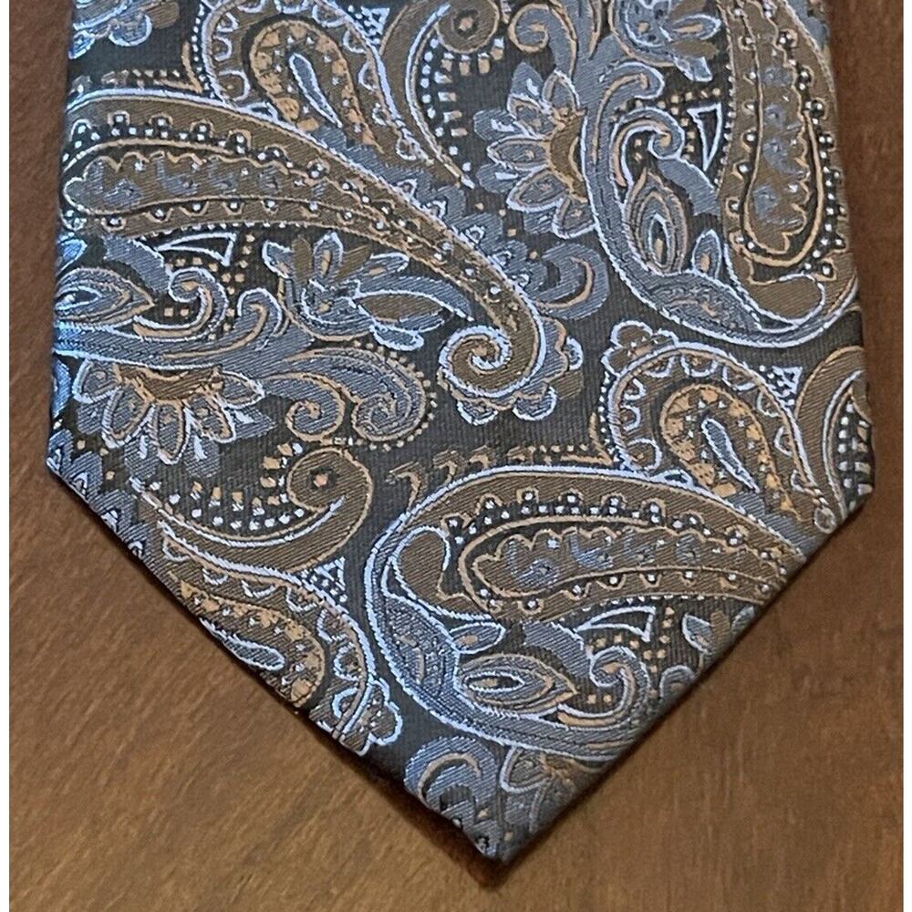 Platinum Designs Blue Brown Hand Made Polyester Men’s Neck Tie Made In China